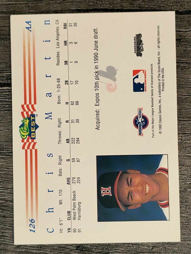 1992 Classic/Best #126 Chris Martin