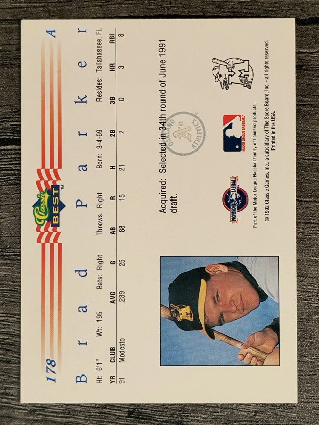 1992 Classic/Best #178 Brad Parker