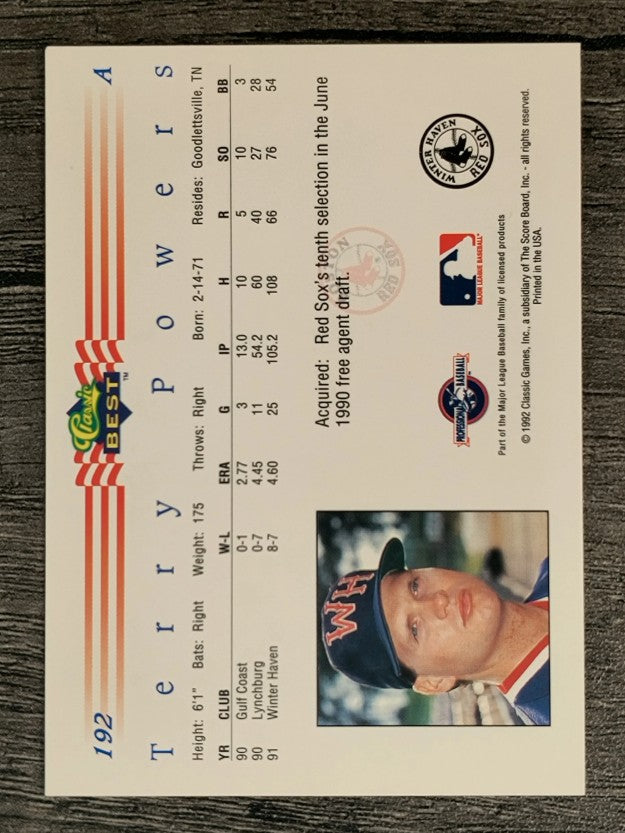 1992 Classic/Best #192 Terry Powers
