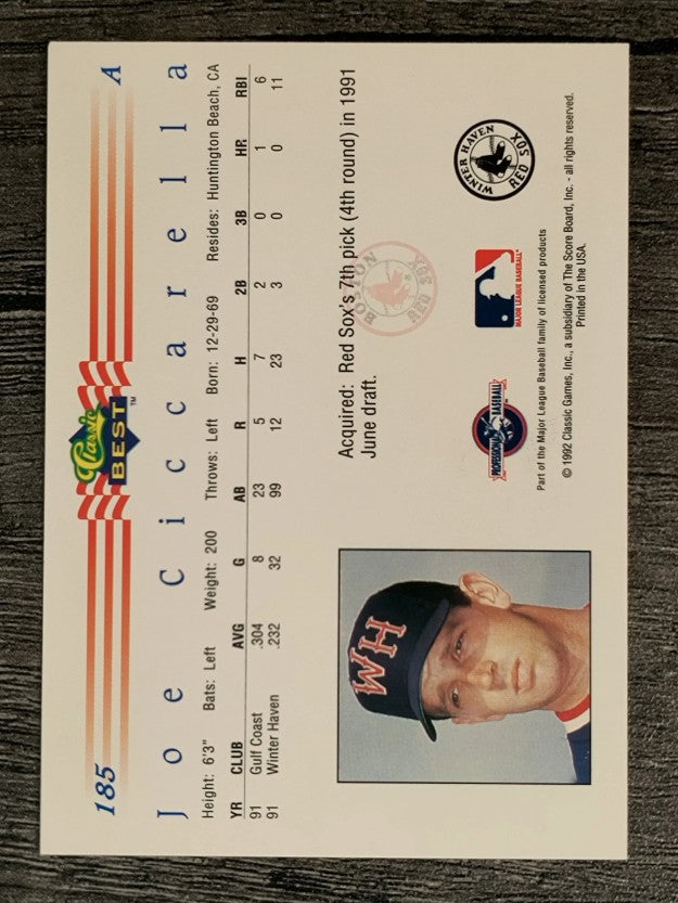 1992 Classic/Best #185 Joe Ciccarella