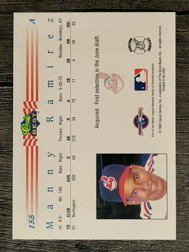 1992 Classic/Best #155 Manny Ramirez