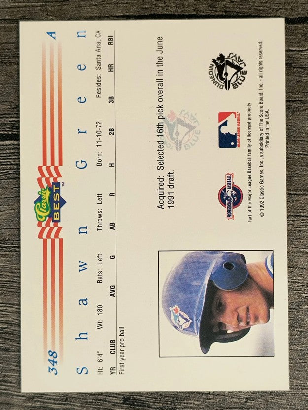 1992 Classic/Best #348 Shawn Green