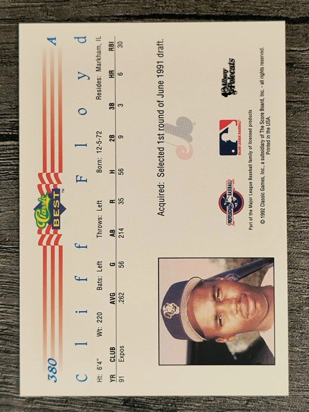 1992 Classic/Best #380 Cliff Floyd