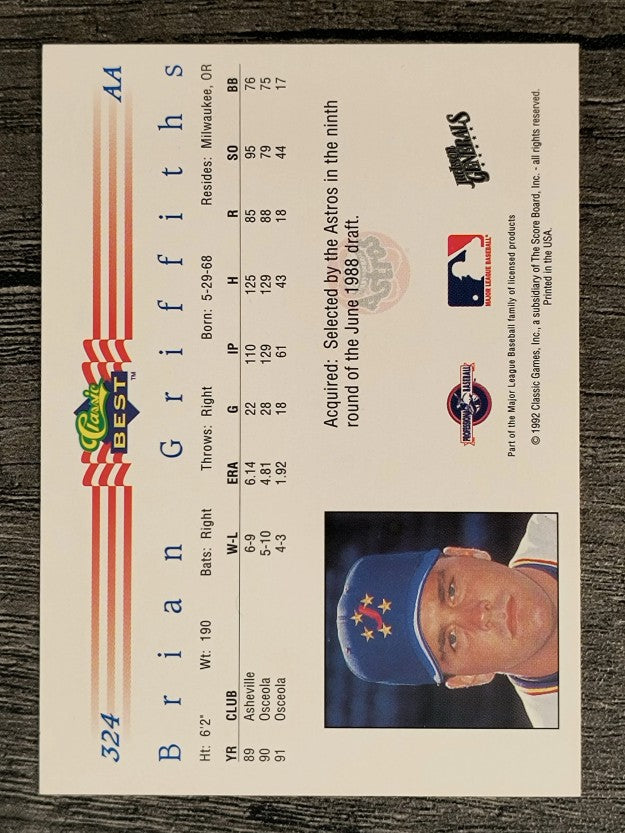 1992 Classic/Best #324 Brian Griffiths