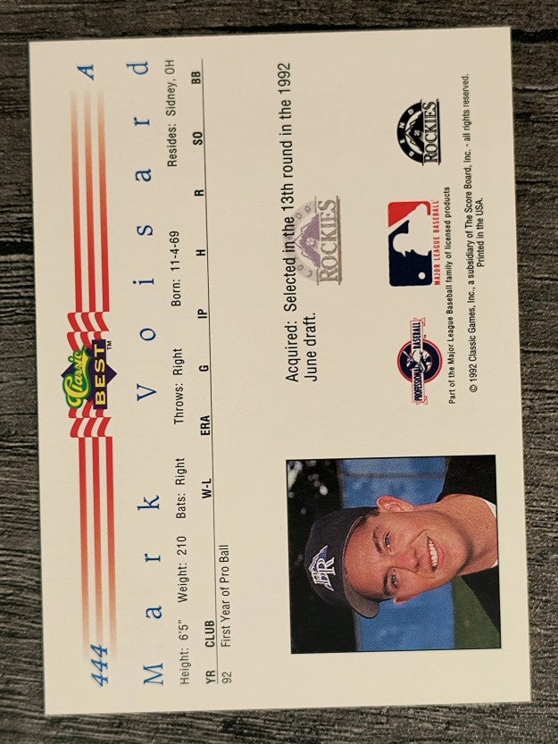 1992 Classic/Best #444 Mark Voisard