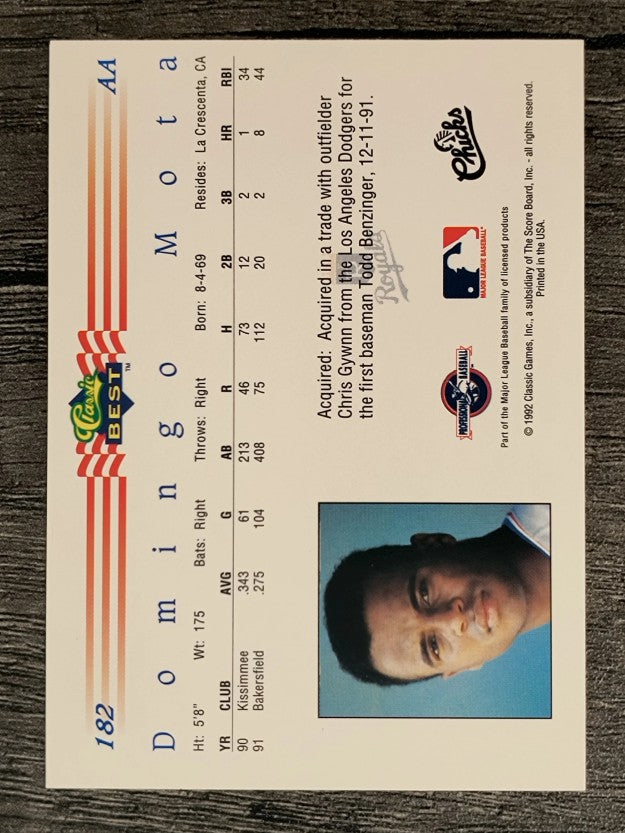 1992 Classic/Best #182 Domingo Mota