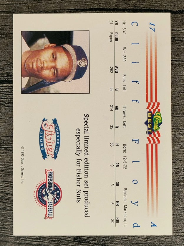 1992 Classic/Best Fisher Nuts #17 Cliff Floyd