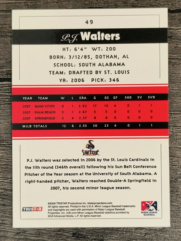 2008 TRISTAR PROjections #49 P.J. Walters