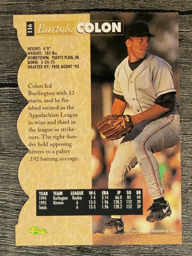 1995 Classic Five Sport Silver Die Cuts #116 Bartolo Colon