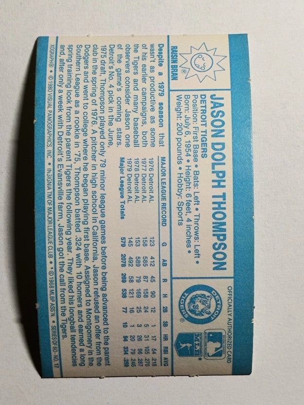 1980 Kellogg's #17 Jason Thompson (NM)