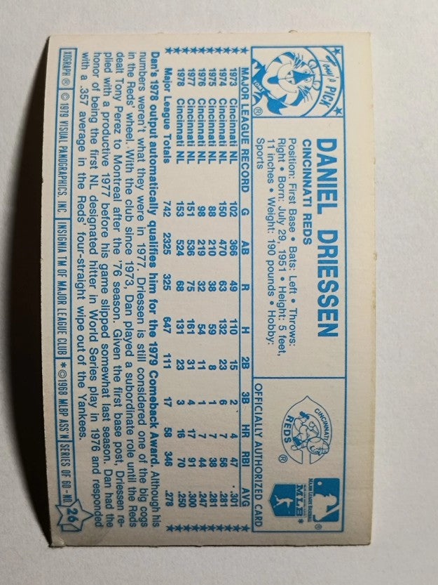 1979 Kellogg's #26A Dan Driessen/Games 742 (POOR)