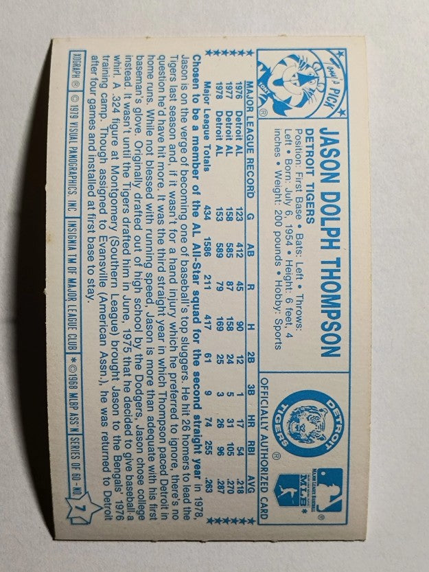 1979 Kellogg's #7 Jason Thompson (POOR)