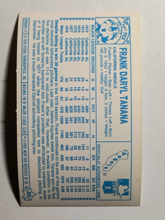 1979 Kellogg's #55 Frank Tanana (NMMT)