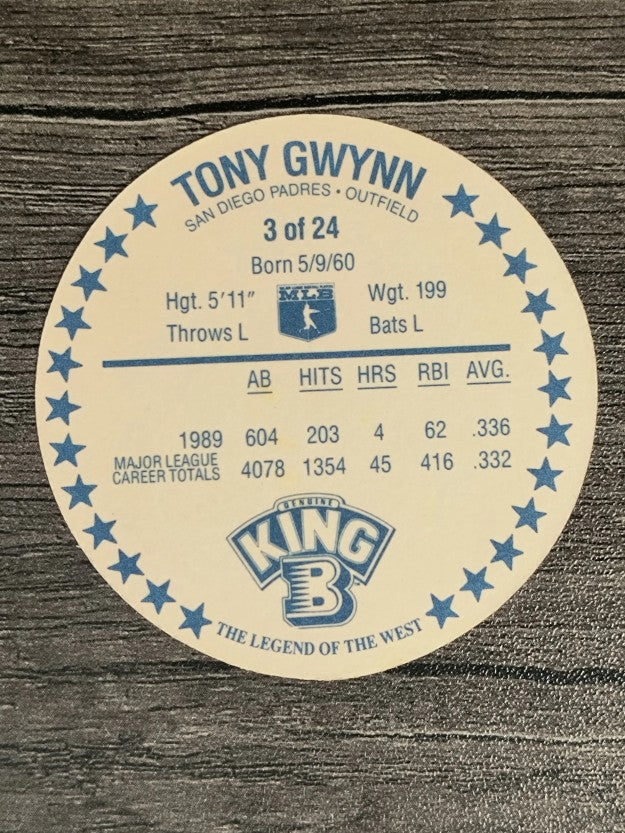 1990 King B Discs #3 Tony Gwynn
