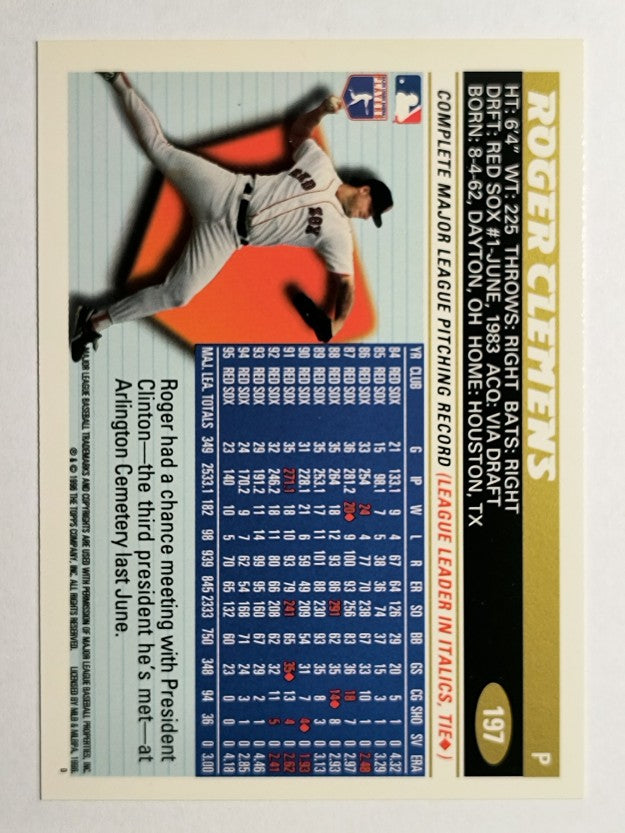 1996 Topps #197 Roger Clemens