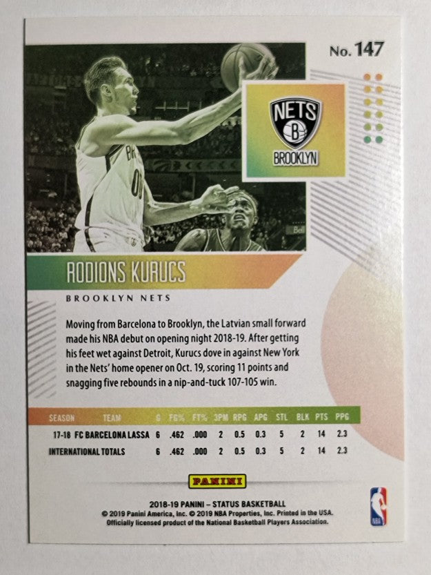 2018-19 Panini Status Orange #147 Rodions Kurucs