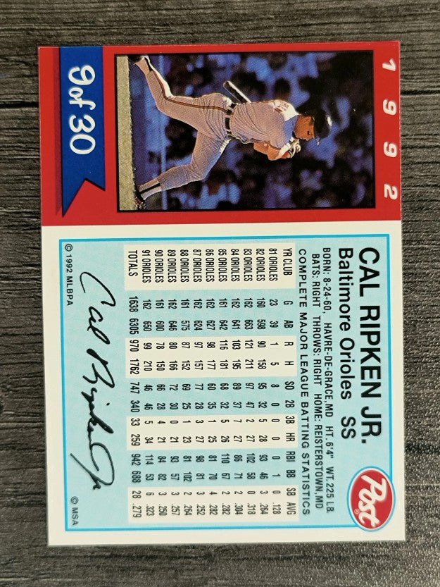 1992 Post #9 Cal Ripken (NM)