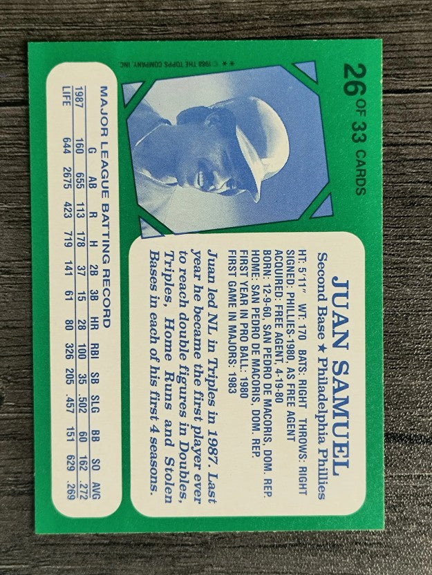 1988 Kay-Bee #26 Juan Samuel