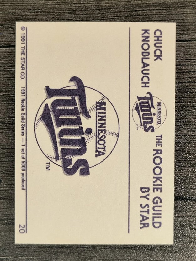 1991 Star Knoblauch Rookie Guild #20 Chuck Knoblauch/Minnesota Twins