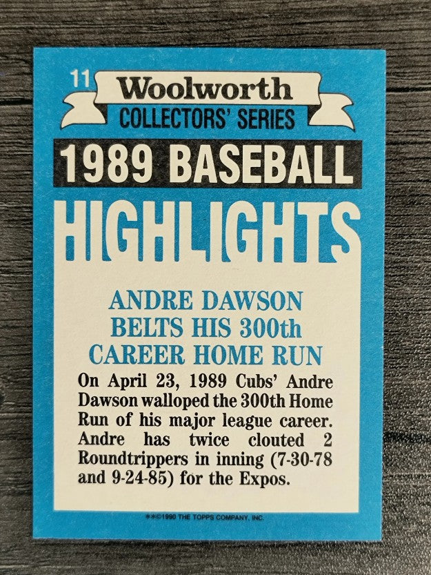 1990 Woolworth's Topps #11 Andre Dawson