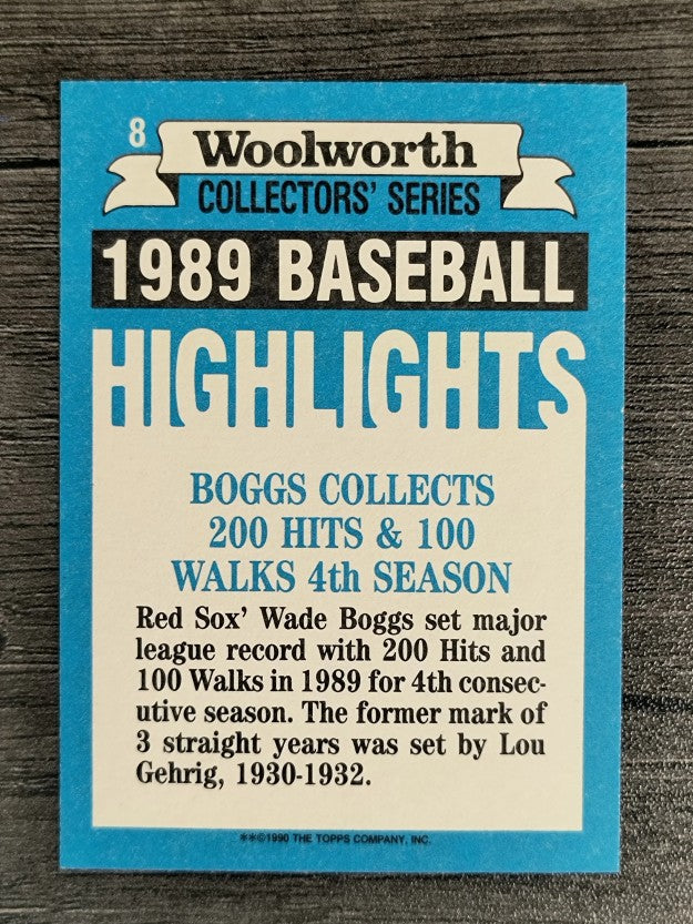 1990 Woolworth's Topps #8 Wade Boggs