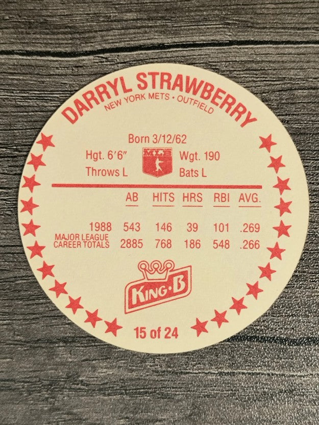 1989 King B Discs #15 Darryl Strawberry