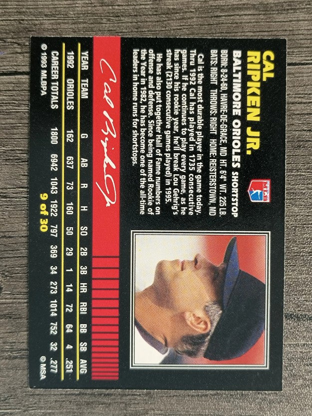 1993 Post #9 Cal Ripken (NM)
