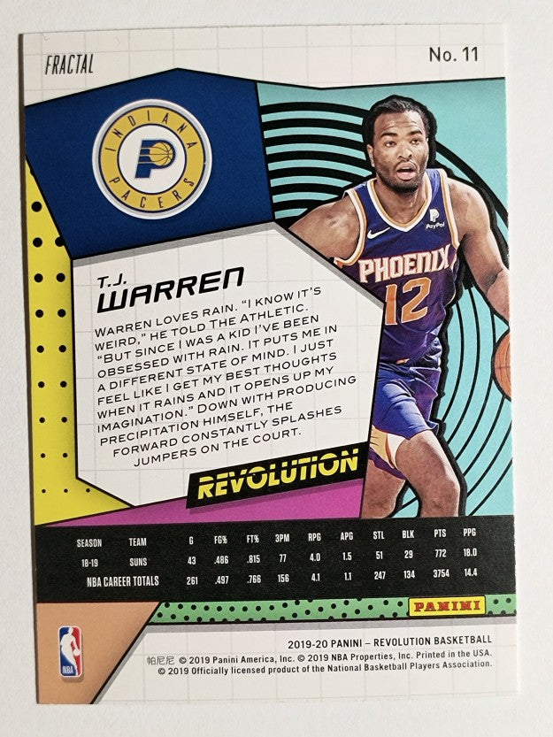 2019-20 Panini Revolution Fractal #11 T.J. Warren