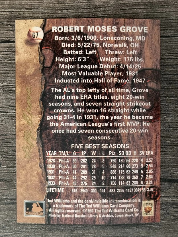 1994 Ted Williams #67 Lefty Grove