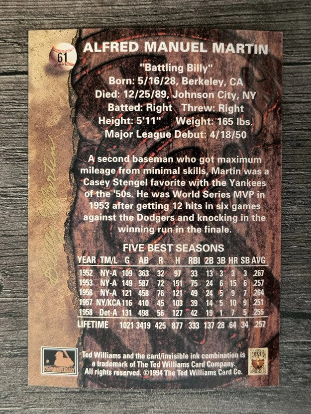 1994 Ted Williams #61 Billy Martin