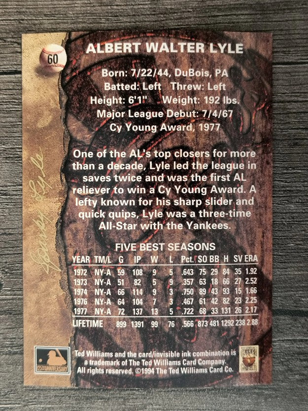 1994 Ted Williams #60 Sparky Lyle
