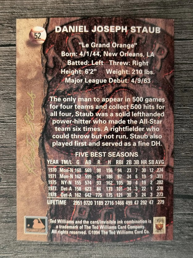 1994 Ted Williams #52 Rusty Staub