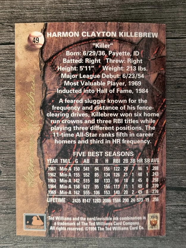 1994 Ted Williams #49 Harmon Killebrew