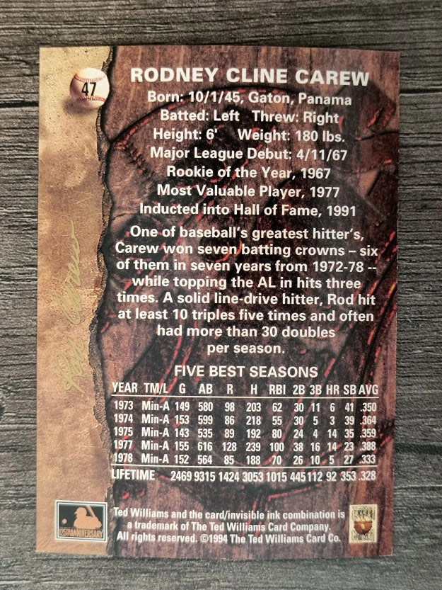 1994 Ted Williams #47 Rod Carew