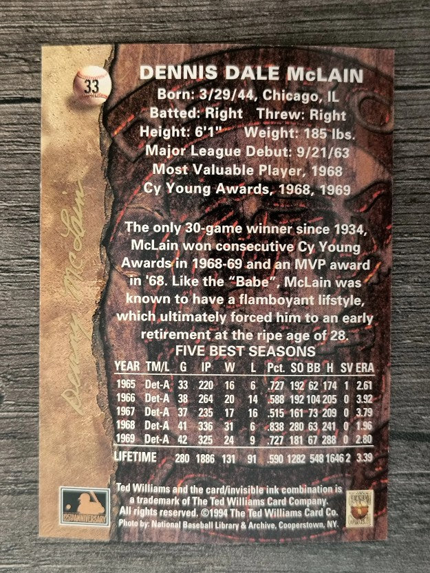 1994 Ted Williams #33 Dennis McLain