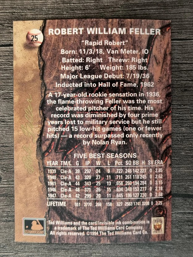 1994 Ted Williams #25 Bob Feller