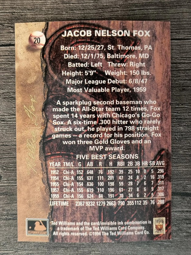 1994 Ted Williams #20 Nellie Fox