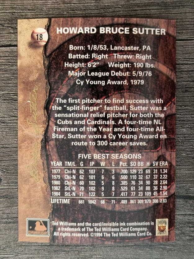 1994 Ted Williams #18 Bruce Sutter