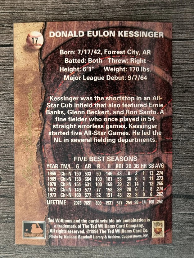 1994 Ted Williams #17 Don Kessinger