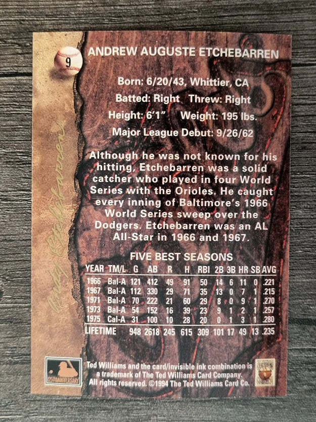 1994 Ted Williams #9 Andy Etchebarren