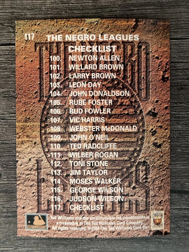 1994 Ted Williams #117 Checklist