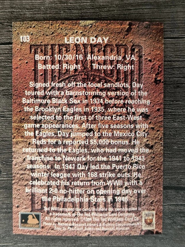1994 Ted Williams #103 Leon Day
