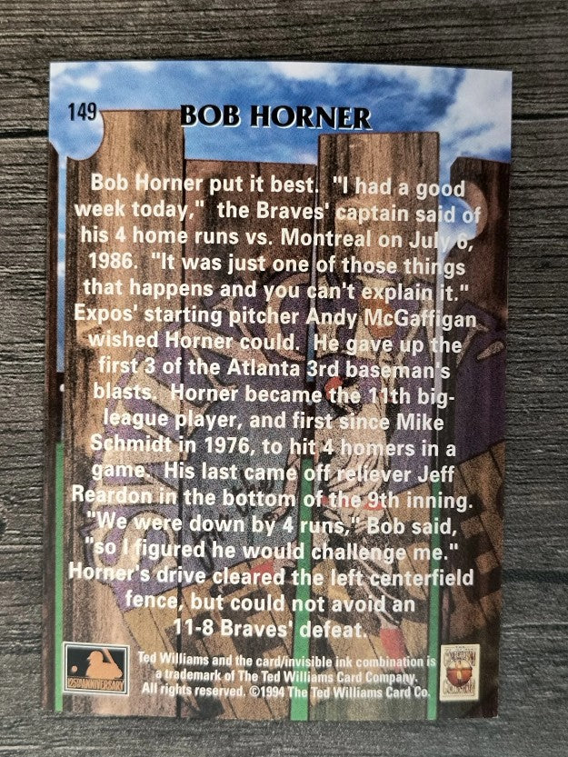 1994 Ted Williams #149 Bob Horner