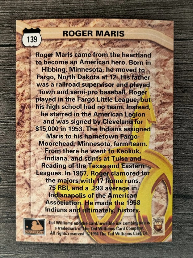 1994 Ted Williams #139 Roger Maris