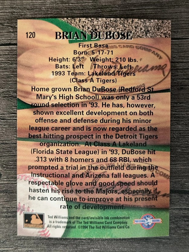1994 Ted Williams #120 Brian Dubose