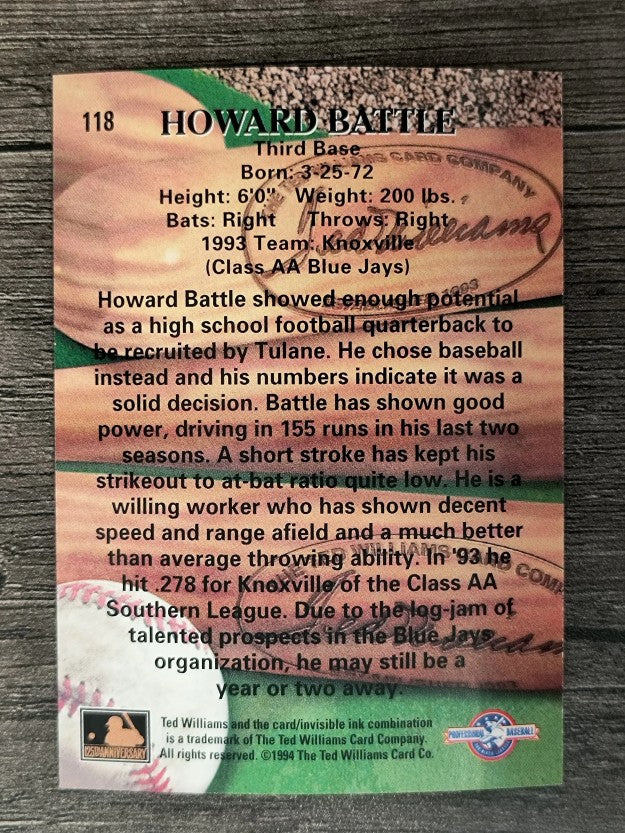 1994 Ted Williams #118 Howard Battle