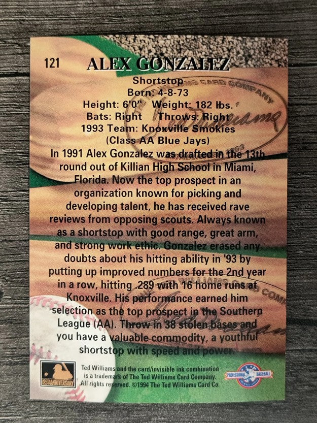 1994 Ted Williams #121 Alex Gonzalez