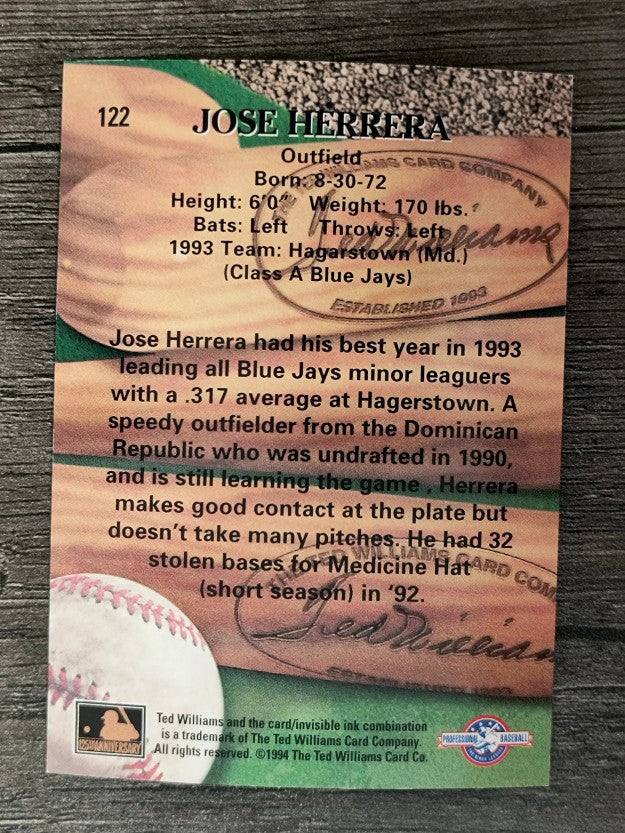 1994 Ted Williams #122 Jose Herrera