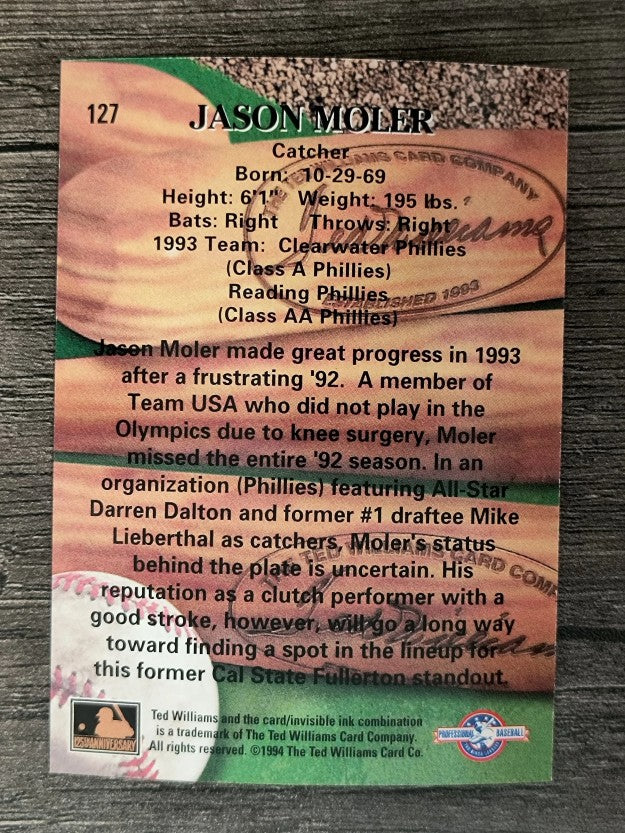 1994 Ted Williams #127 Jason Moler