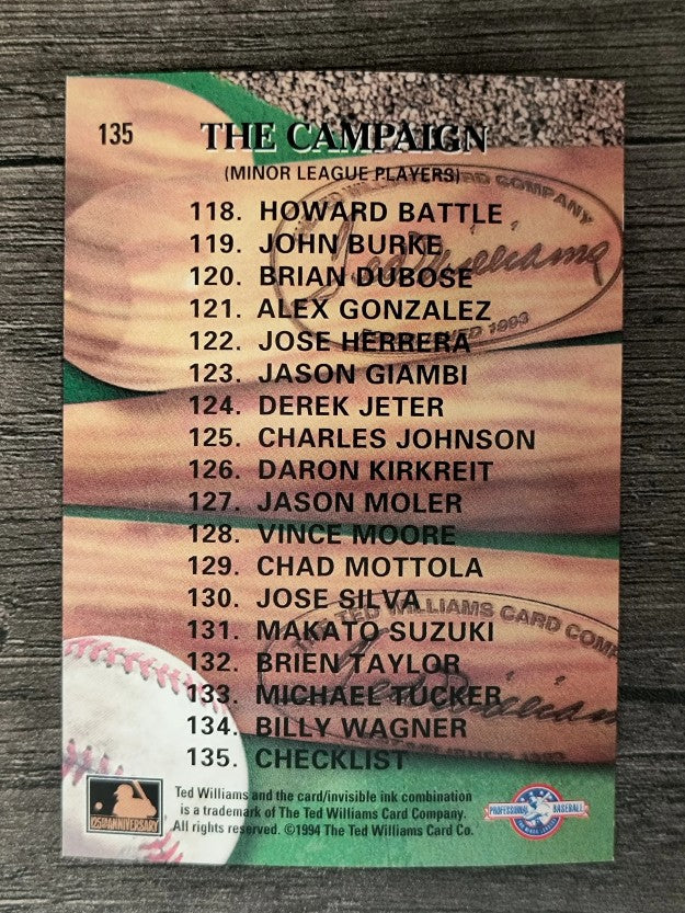 1994 Ted Williams #135 Checklist